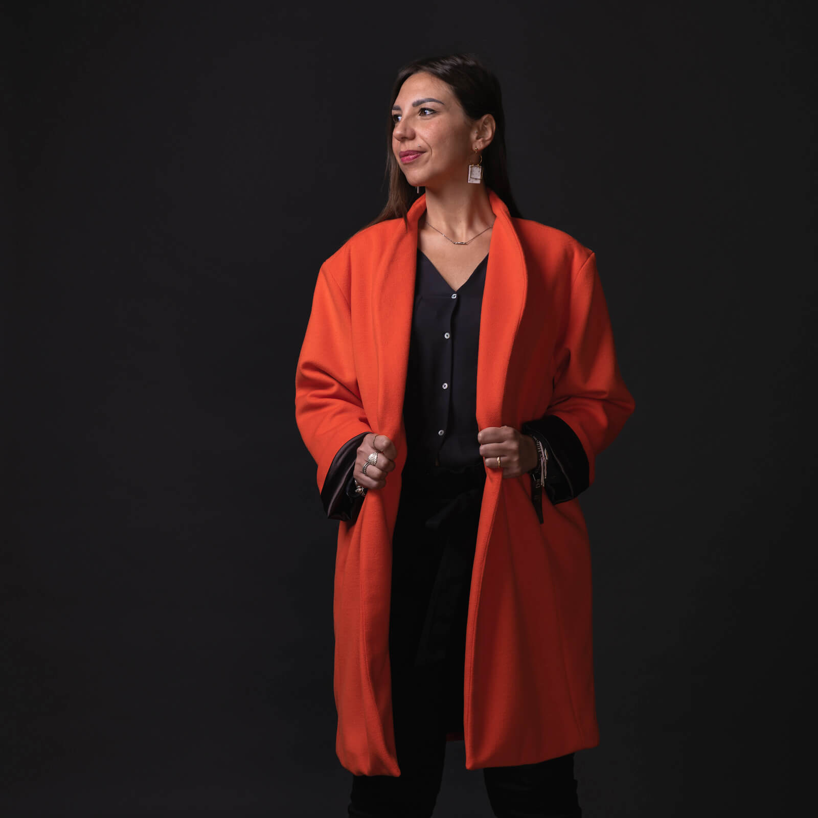 Cappotto Olivia arancione misto lana - immagine 4