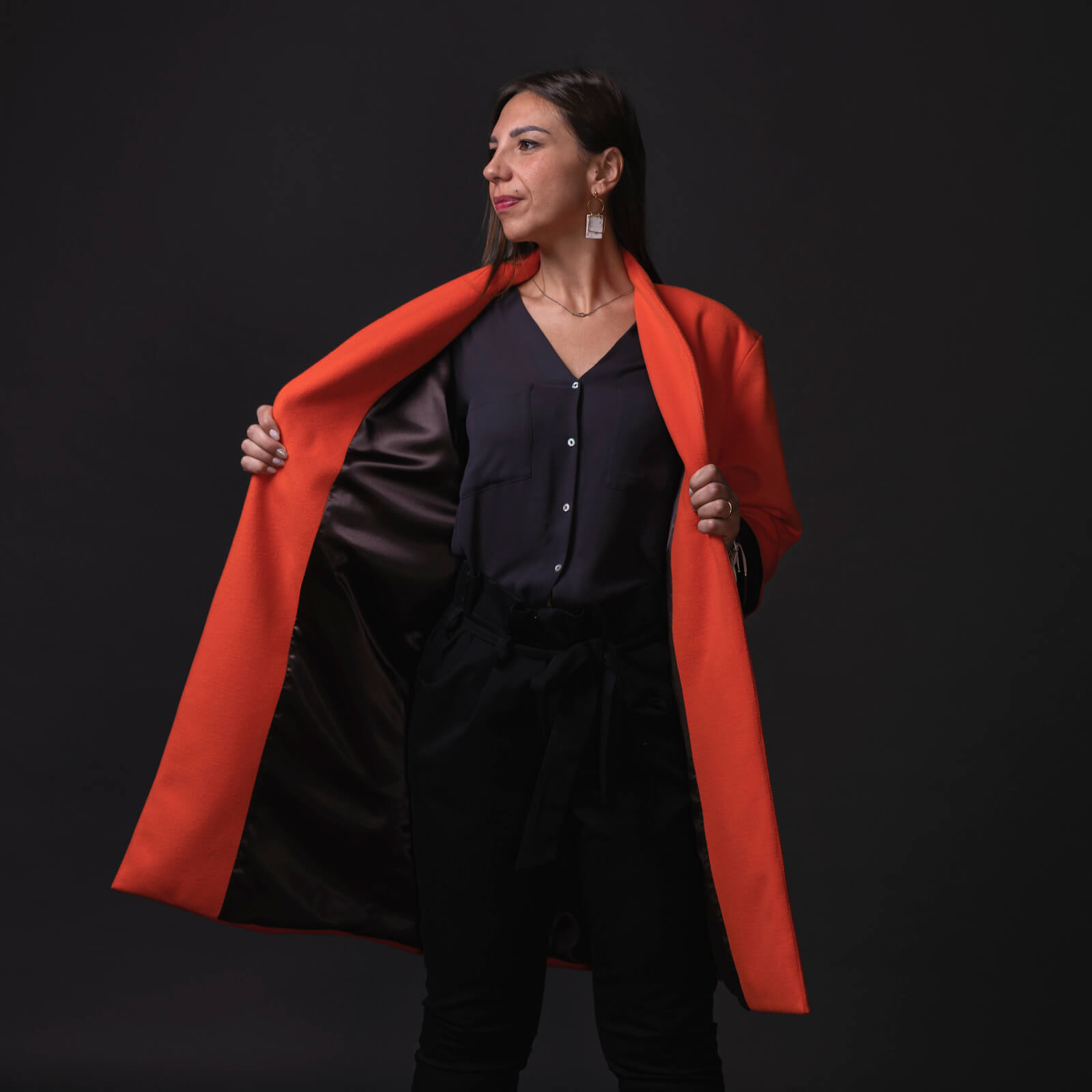 Cappotto Olivia arancione misto lana - immagine 3