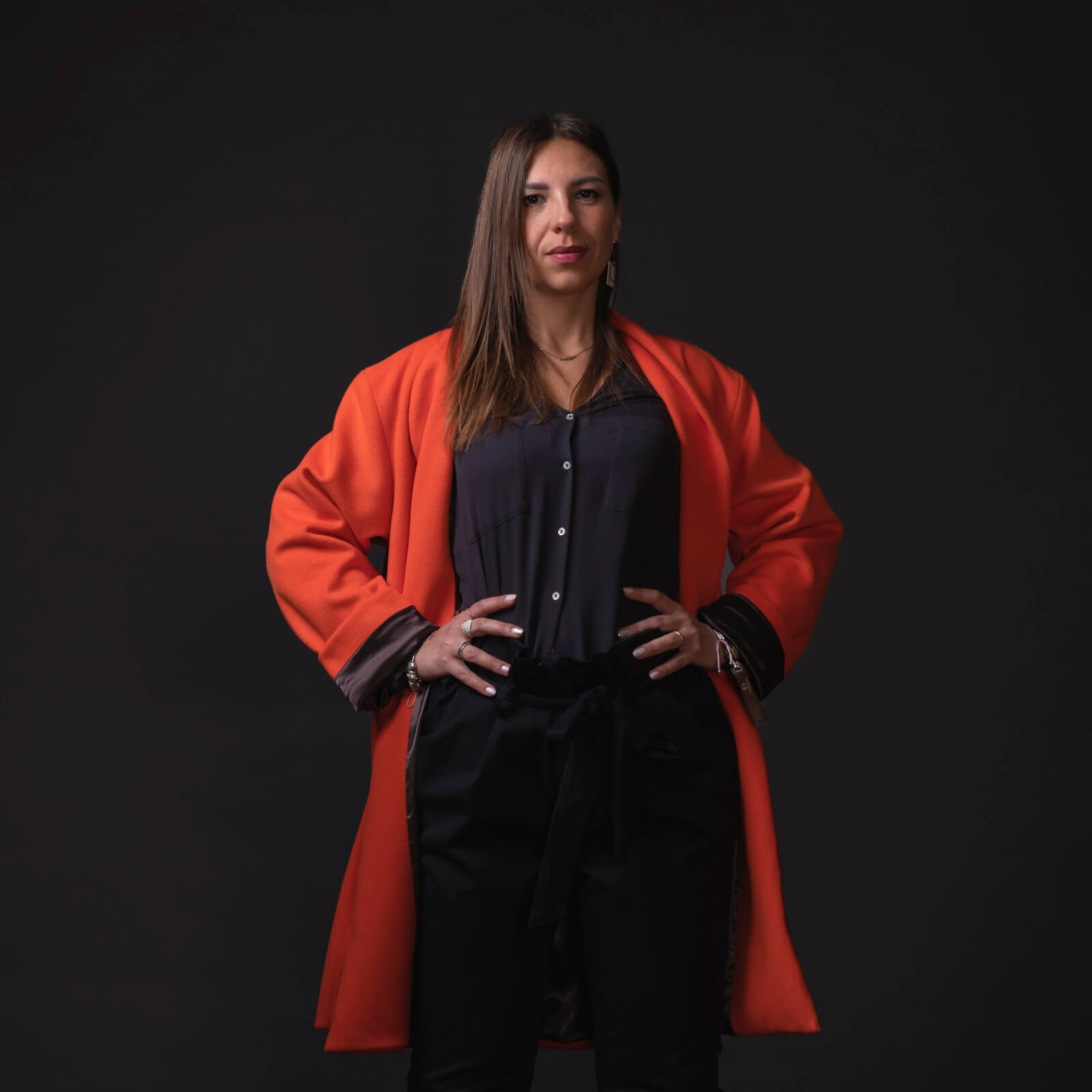 Cappotto Olivia arancione misto lana - immagine 2
