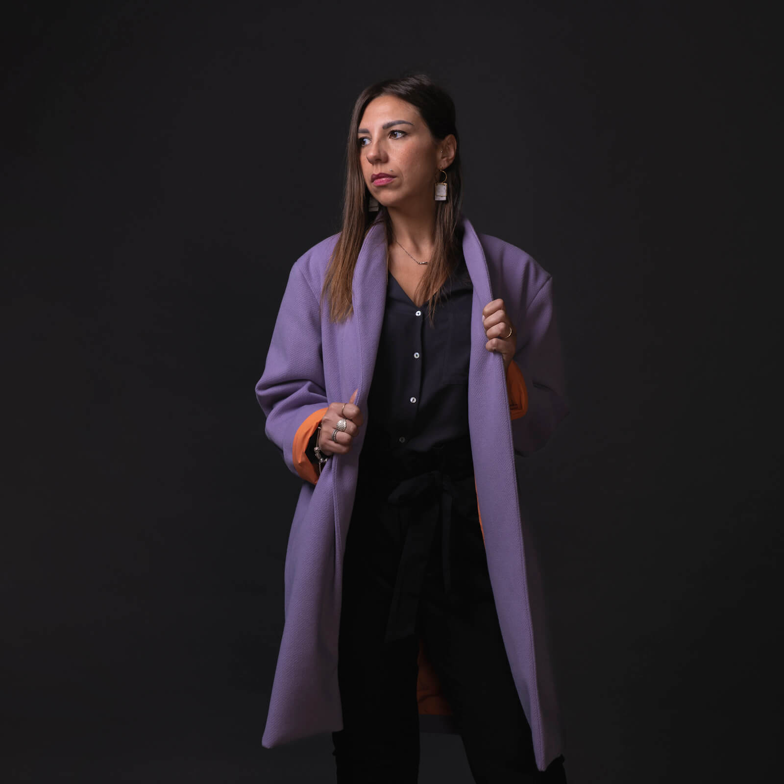 Cappotto Olivia lilla misto lana - immagine 5