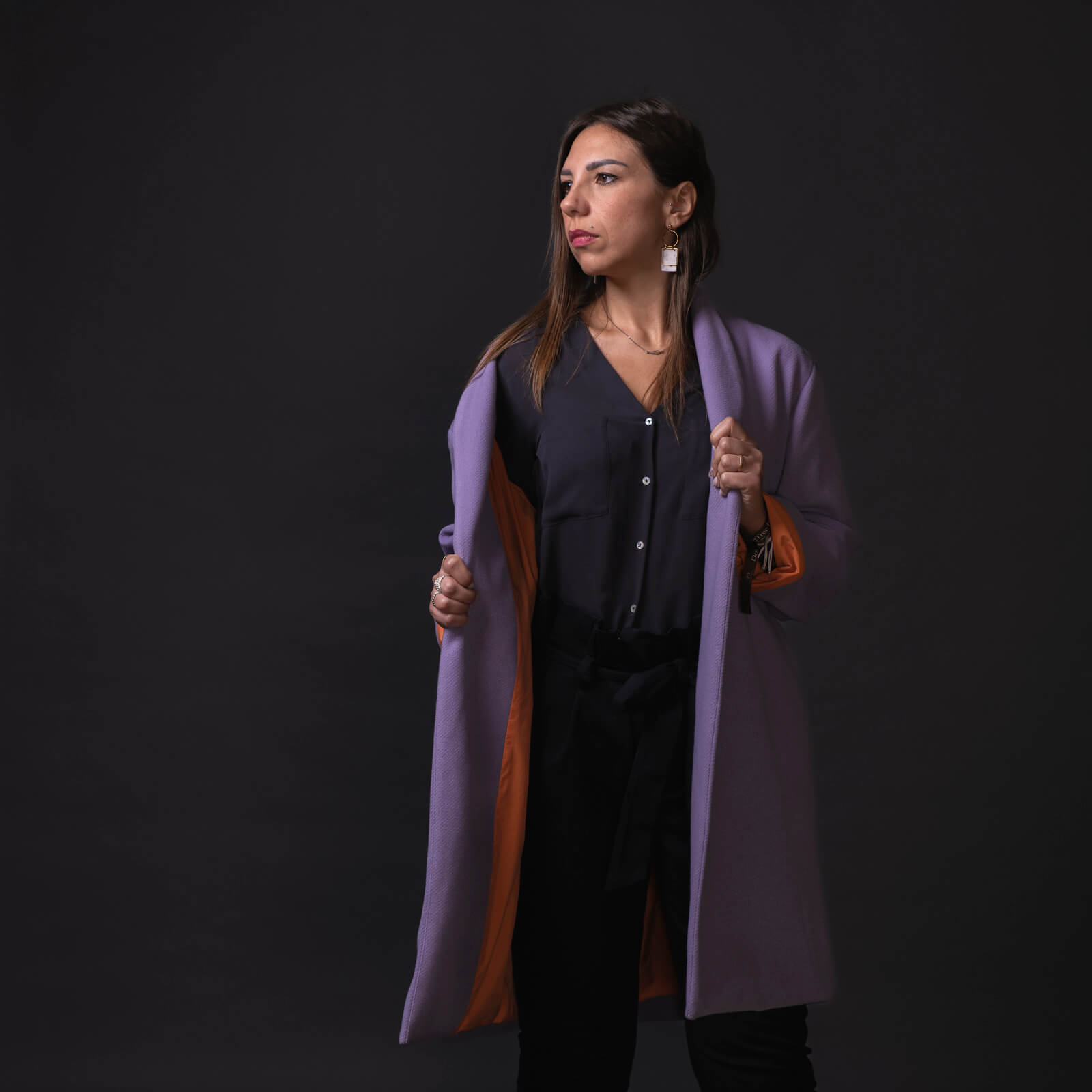 Cappotto Olivia lilla misto lana - immagine 4
