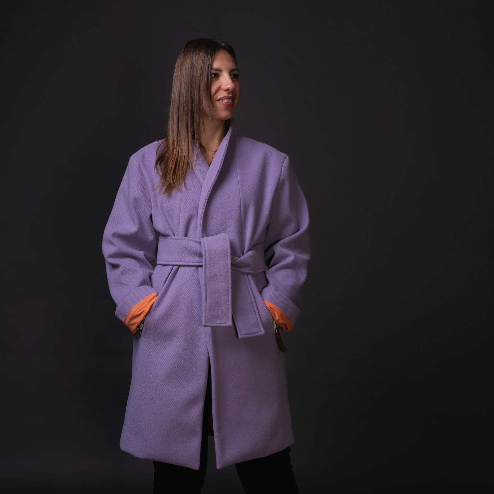 Cappotto Olivia lilla misto lana - immagine 2