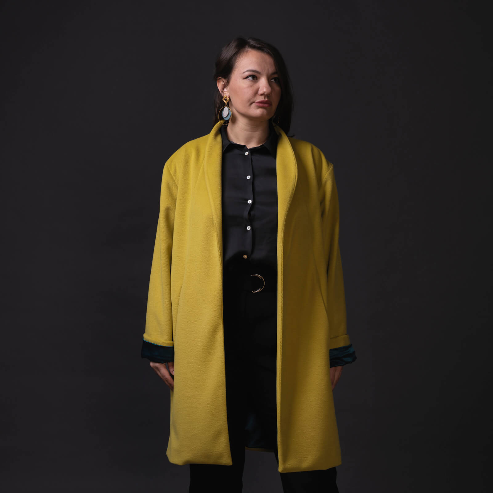 Cappotto Olivia senape misto lana - immagine 3