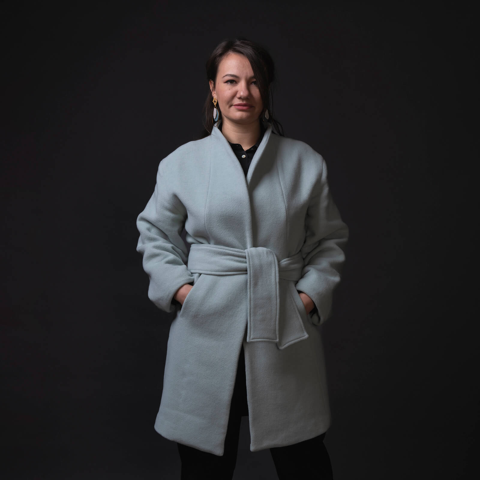 Cappotto Olivia verde salvia misto lana - immagine 3