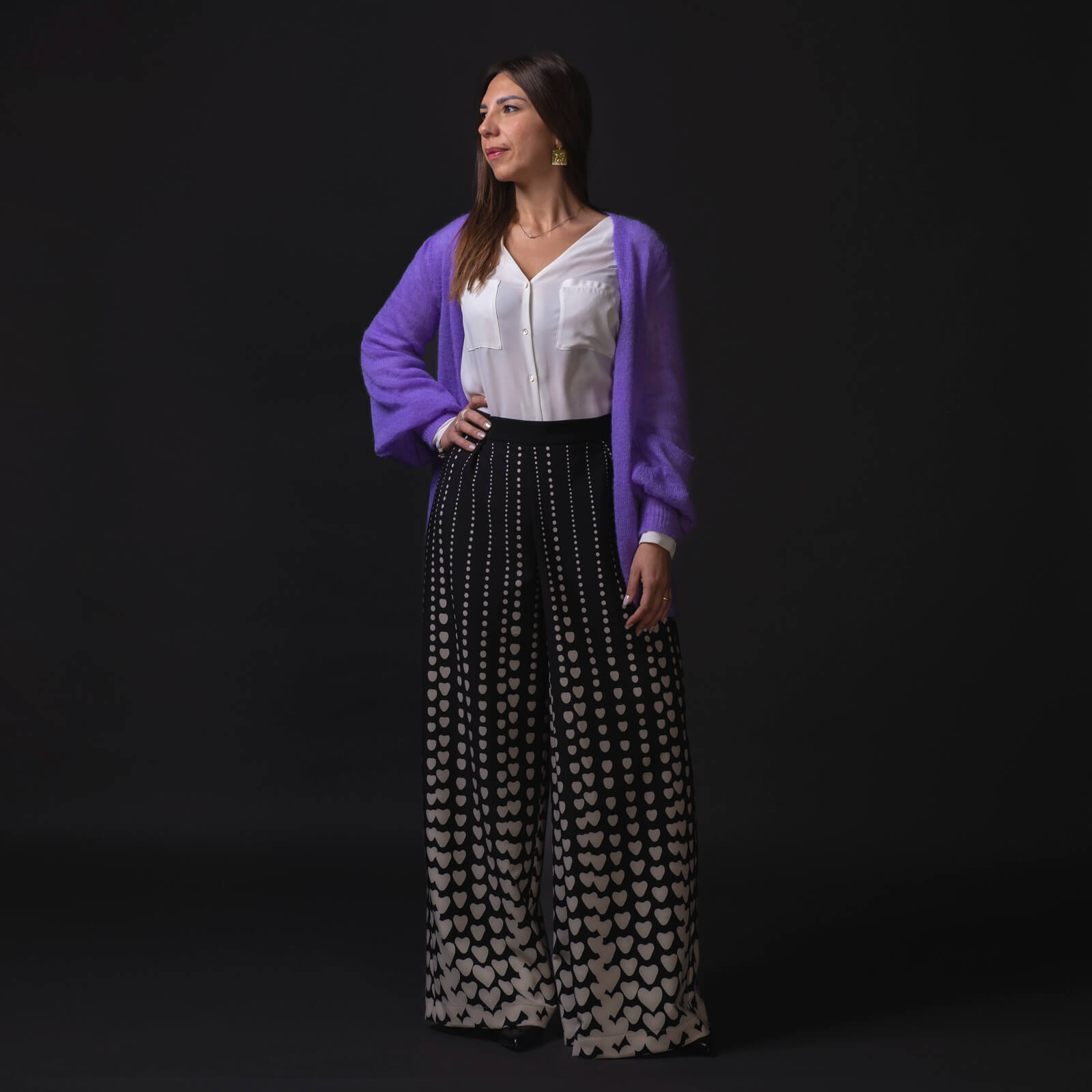 Pantalone Guenda panta palazzo cuori - immagine 5