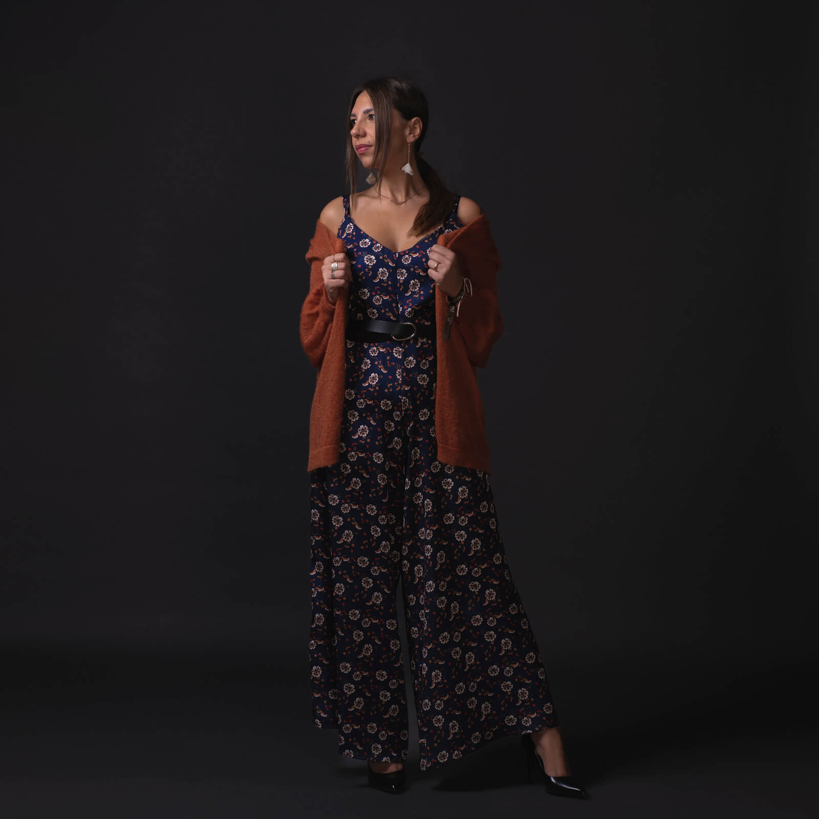 Cardigan Mia rosso mattone in lana mohair - immagine 2