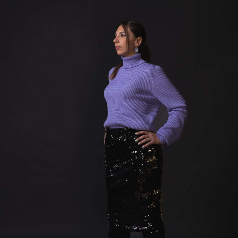 Gonna Lilli nera elasticizzata con paillettes